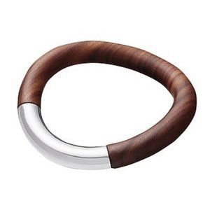 Christofle Walnut and Silver bangle bracelet